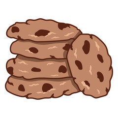 Chocolate cookies color stroke sweets