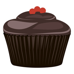 Chocolate cupcake illustration