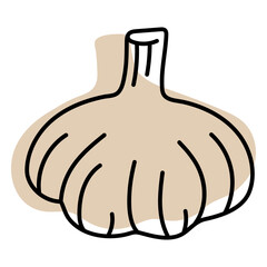 Color stroke abstract garlic