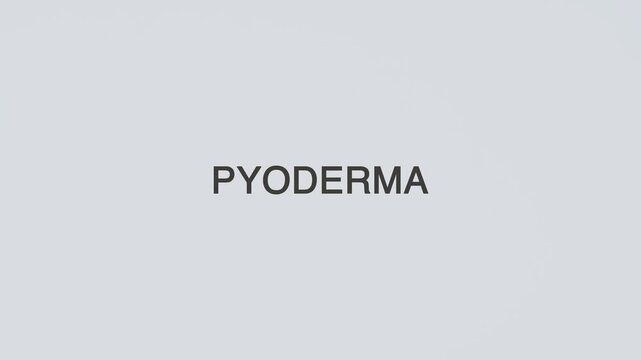 Pyoderma concept illustration illustrative word text stethoscope hand diagnosed on white background for skin health awareness, infection care, and medical evaluation