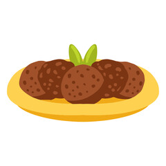 Falafel pita bread arabic food illustration