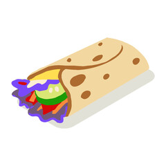 Fast food tortilla isometric