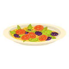 Fattoush salad arabic food illustration