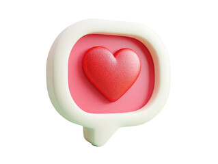 3D speech bubble with a heart
