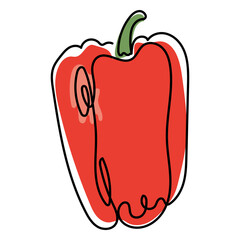 Food continuous line pepper color