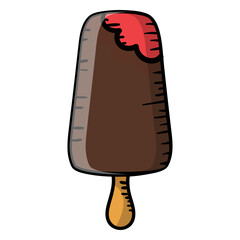 Hand drawn chocolate ice cream
