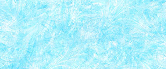 Blue winter vector background with frozen glass pattern and ice for cover design, cards, flyer, poster, banner. Hand drawn Christmas illustration. Merry Christmas! Happy New Year! Snow.