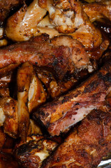 grilled chicken wings and ribs
