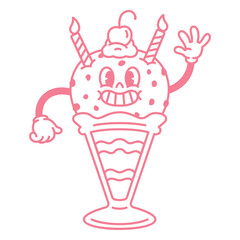 Ice cream cup filled stroke birthday