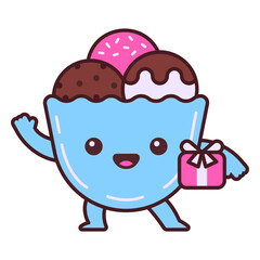 Ice cream cup kawaii