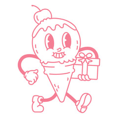 Ice cream filled stroke birthday