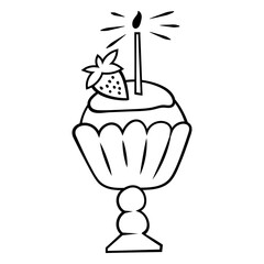 Ice cream cup stroke mid century