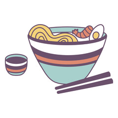 Japanese food ramen with chopsticks
