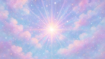 Dreamy pastel sky illustration