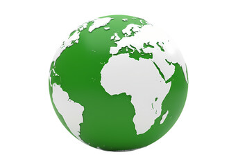 Naklejka premium Green Earth Globe: 3D Render of Planet Earth with Simple Design