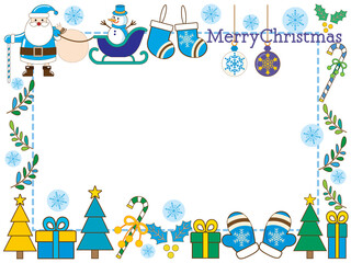 クリスマス■サンタクロースとクリスマス素材のフレーム