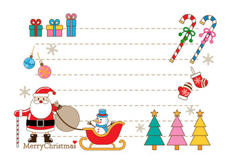 クリスマス■サンタクロースとクリスマス素材の便箋