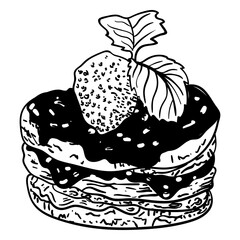 Pancake cake hand drawn