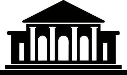 Fototapeta premium Museum Building Icon Silhouette Vector Illustration