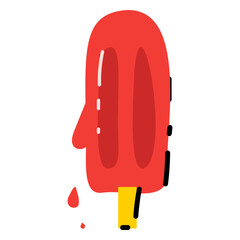 Red ice cream stick flat