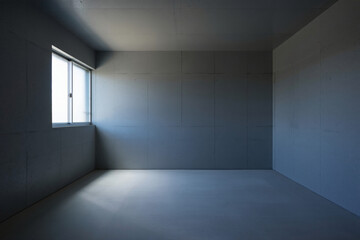 Empty Concrete Room with Window Light for Interior Design and Architectural Concepts Simple Minimalist Space