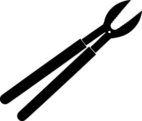 Tongs Icon Silhouette Vector Illustration Black and White