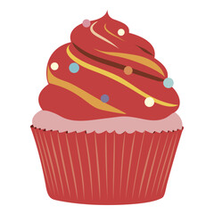 Red velvet cupcake illustration