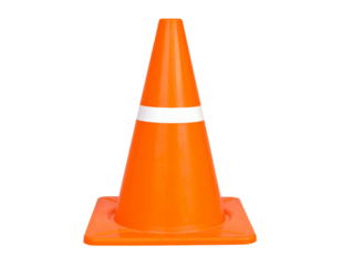 Classic Roadwork Safety Cone on White