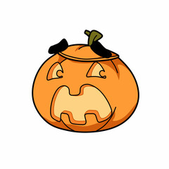 Cartoon jack o lantern pumpkin vector set with various funny, cute, and creepy facial expressions. Perfect for Halloween decoration, stickers, icons, and party design.