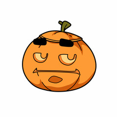 Cartoon jack o lantern pumpkin vector set with various funny, cute, and creepy facial expressions. Perfect for Halloween decoration, stickers, icons, and party design.