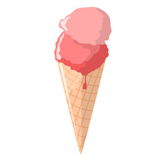 Strawberry cone illustration