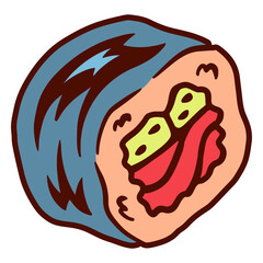 Sushi color stroke food