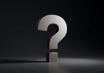 Conceptual question mark symbol on a dark background representing uncertainty doubt and inquiry knowledge seeking creative idea generation and problem solving