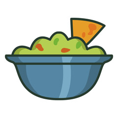 Tortilla chips guacamole icon stroke