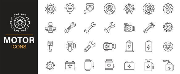 Motor icons for automotive, engine, and machinery projects