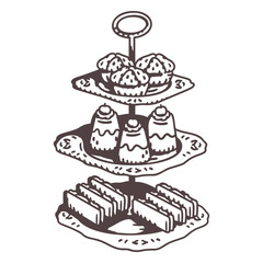 Vintage cake stand stroke image