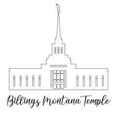 Fototapeta premium Billings Montana LDS Temple Sketch, pencil drawing