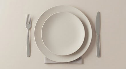 empty plate with fork and knife