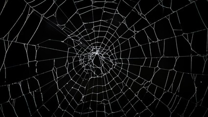 Obraz premium Spider webs woven into abstract symmetrical mandala.