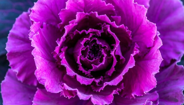 Close-up of vibrant purple cabbage head - Powered by Adobe