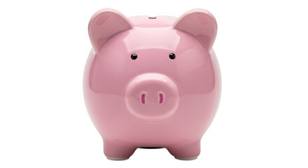 Fototapeta premium Pink piggy bank isolated on transparent background