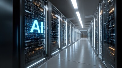 Fototapeta premium Server room with AI