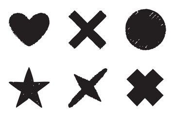 Fototapeta premium Eight hand drawn grunge style design elements collection