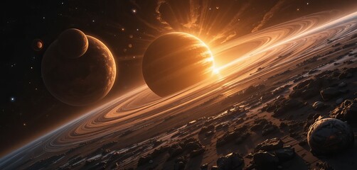 Stunning view of the solar system with distant planets