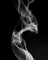 Naklejka premium white smoke swirls dark background