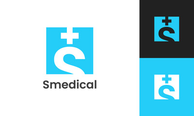 Modern Medical Logo Design with letter S, Clean, Professional, and Corporate Branding for Healthcare.