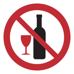 Red circular prohibition symbol with diagonal line