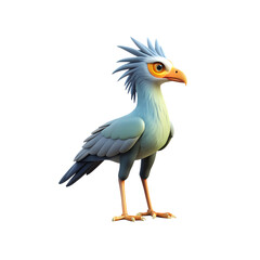 Secretary Bird 3D Transparent Background