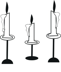 Three Candles on Stands