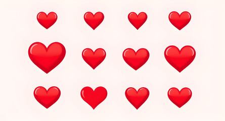 hearts pack, abstract red hearts, red doodle hearts, red hand drawn hearts, red patterned hearts, red cartoon hearts, modern red hearts, heart vector set, love heart collection, valentine heart icons,